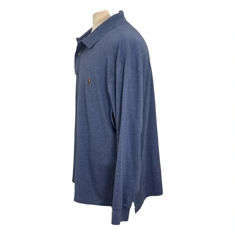 Polo Ralph Lauren Pima Soft Touch Men's 2XB Blue Long Sleeve Polo Shirt Pony